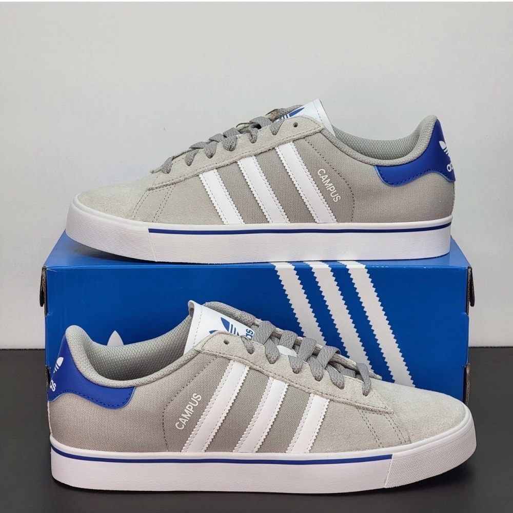 adidas Campus Low-Top Sneakers in Gray and Blue